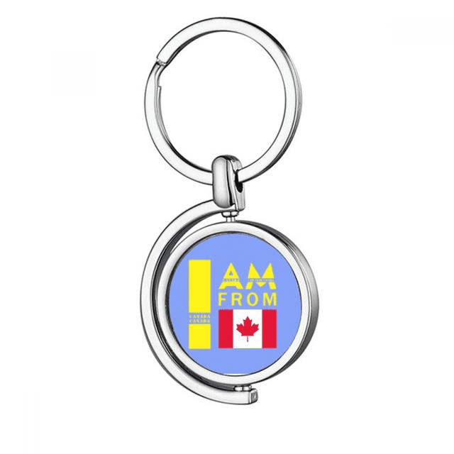 I Am From Canada Art Deco Fashion Rotating Keychain Metal Keyring Holder