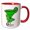 Red/White, variant on 3drose, Cool Fun Luna Moth and Margarita Drinking and Nature Art, 15oz Two-tone Green Mug