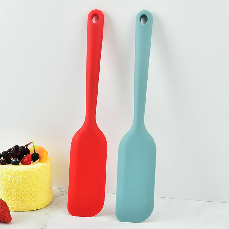 Yesbay Silicone Spatula Soft Dishwasher Safe Portable Seamless Baking Scraper for Bakery Shop, Red