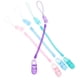 thumbnail image 3 of FELTECHELECTR 4 pinzas de silicona transparente para chupete de bebé, con cadena y correas, en color rosa, azul, morado y verde., 3 of 6
