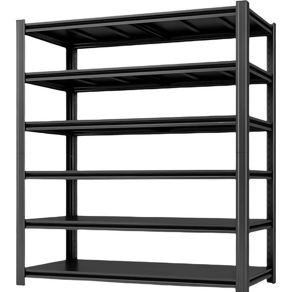 6-Tier 55" W x 24" D x 84" H Garage Shelving 3500LBS Storage Shelves Heavy Duty Metal Shelf Unit Adjustable Basement Industrial Storage Racks (6T-84 * 55 * 24)