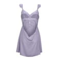 thumbnail image 4 of CAIXIA Women'S Robes Plus Size Elegant Satin Lace Trim Deep V Neck Padded Bust Suspender Nightdress for Women Comfortable Homewear Gown, 4 of 7