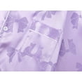 thumbnail image 4 of Topgal Jacquard Satin Girls Pajamas Long Sleeves Cute Light Purple Bow Pattern Jammies Big Kid Pjs Sleepwear Set Size 8, 4 of 7
