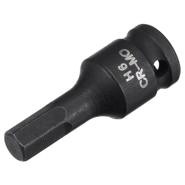 Unique Bargains 6mm Impact Hex Bit Socket, 1/4' Square Drive 35mm Length CR-MO Metric Sizes