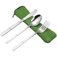thumbnail image 1 of Spoon Fork Knife Set for 1 3-Piece Travel Utensil Flatware, 1 of 7