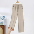 thumbnail image 2 of Annhoo Womens Winter Fleece Lined Pants High Waist Drawstring Thick Straight Leg Trousers Plus Size Loose Warm Pants, 2 of 9