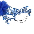 thumbnail image 3 of Xfvqtps Mardi Gras Mask for Women Masquerade Masks Half Face Faux Feather Rhinestone Hollow out Carnival Mask for Makeup Performance Ball Party Blue, 3 of 7