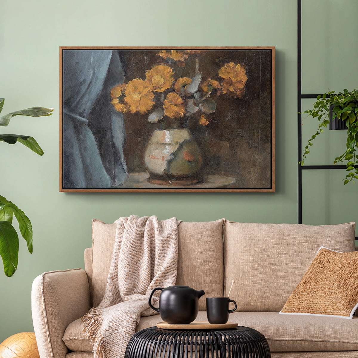 Vintage Botanical Print-LXXX By Wexford Home Framed in Walnut Wood Gallery Wrapped Canvas 17 in. x 25 in.