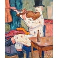thumbnail image 2 of Gösta Von Hennigs 15x18 Gold Ornate Wood Frame and Double Matted Museum Art Print Titled - A Clown Playing the Violin (1915), 2 of 4