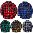 thumbnail image 5 of Hicidod Kid Flannel Shirt Toddler Buffalo Plaid Shirt Boys Western Shirts Long Sleeve Button Down Lapel Shacket Fall Shirt, 5 of 6