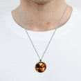thumbnail image 5 of Thanksgiving Pumpkin Glass Circular Pendant Necklace - Women's Fashion Necklace, 5 of 5