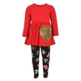 thumbnail image 5 of Unique Baby Girls Valentine's Day Animal Print Hearts Legging Set (8/XXXL, Red), 5 of 6