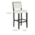 thumbnail image 4 of Benzara BM16617 Classic Wooden Bar Stool with Leatherette Seating, Black & White - 44.75 x 18.5 x 23 in., 4 of 4