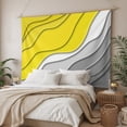 thumbnail image 3 of Yellow Grey Ombre Tapestry for Bedroom Wall Hanging Tapestry,Modern Geometric Abstract Aesthetics Cream Ceiling Backdrop Tapestries Poster Blanket Wall Decor for Teens Room Living Room Dorm 59" x 90", 3 of 8