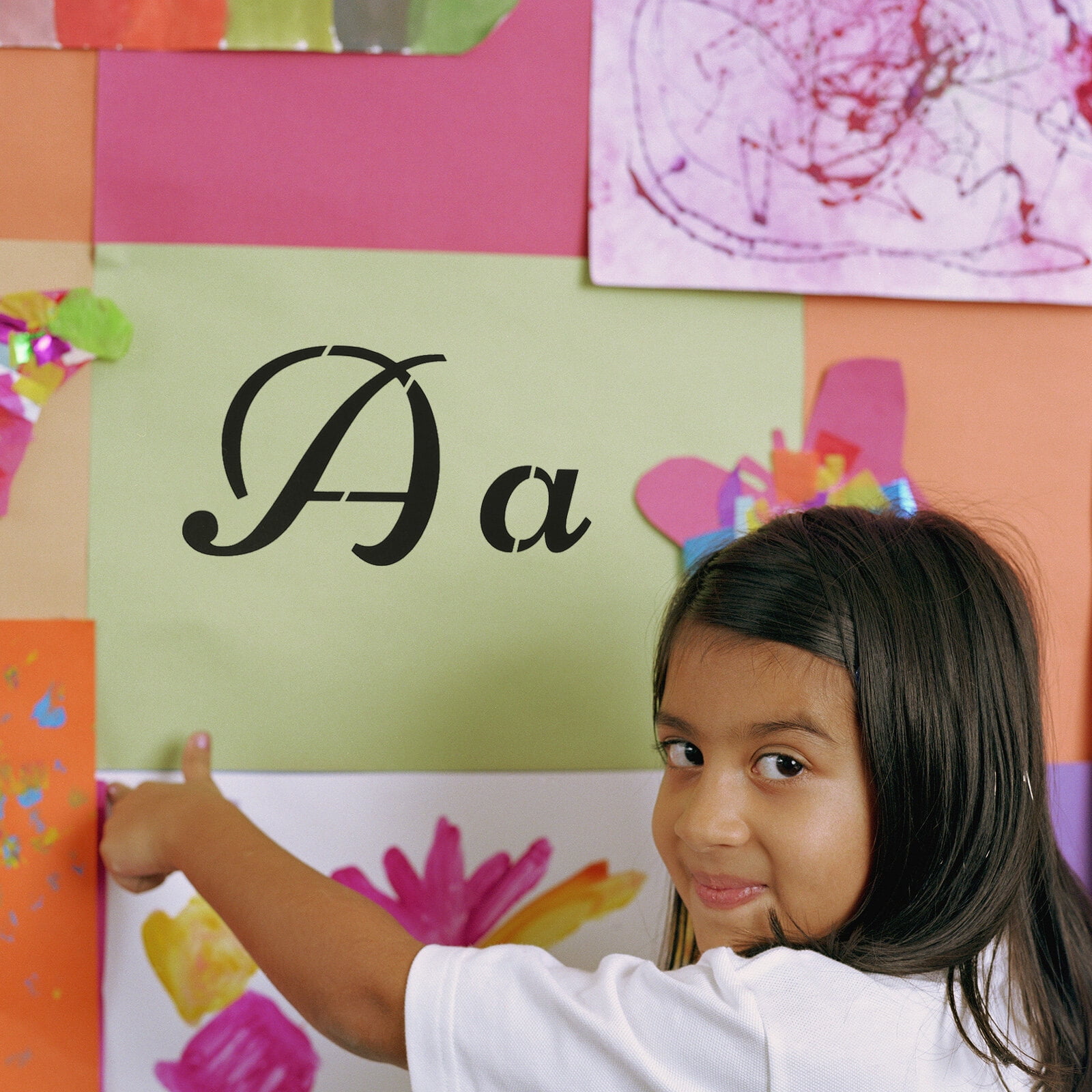 2 Pack Alphabet Painting Template Paper Stencil Child White