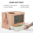 thumbnail image 4 of Dextrus Large Enclosed Cat Litter Box with Lid Drawer Type Easy to Clean,with Litter Scoop,Pink, 4 of 7