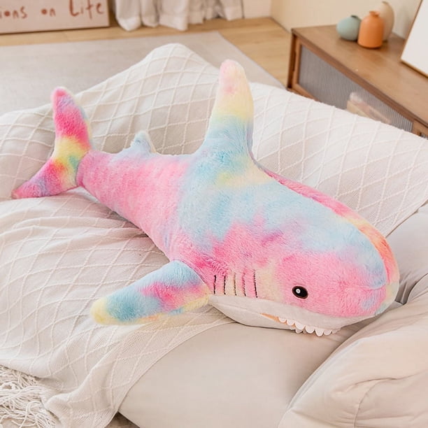 Almohada de tiburón de peluche, muñeco de tiburón, muñeco de trapo, muñeco durmiente de simulación, cojín para sofá