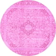 thumbnail image 1 of Ahgly Company Indoor Round Abstract Pink Modern Area Rugs, 5' Round, 1 of 4
