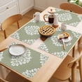 thumbnail image 5 of Baroque Sage Green Placemats Set of 8 Vintage Damask Classic Floral Place Mats Indoor Wipeable Table Mats Washable Cloth Dining Table Placemats for Kitchen Holiday Party Home Decor 13x19 Inch, 5 of 9