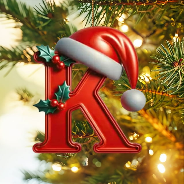 Adornos colgantes, colgante, colgante de decoración, llavero, colgante de decoración de árbol de Navidad de 26 letras, decoración navideña personalizada de bricolaje, decoración colgante para árbol de