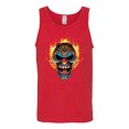 thumbnail image 2 of Flaming Laughing Fierce Clown | Mens Cars and Trucks Graphic Tank Top, Red, Medium, 2 of 3