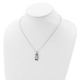 thumbnail image 7 of Auriga Fine Jewelry 925 Sterling Silver Rh-plated with Black Rhodium Enameled Black and White CZ Penguin Necklace for Women 18", 7 of 7