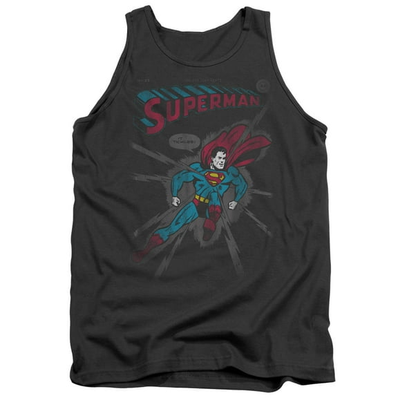 Superman It Tickles Adult Tank Top Charcoal