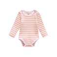 thumbnail image 1 of Baby Romper  Striped Pattern Long Sleeve Round Neck Button Closure Jumpsuit, 1 of 5
