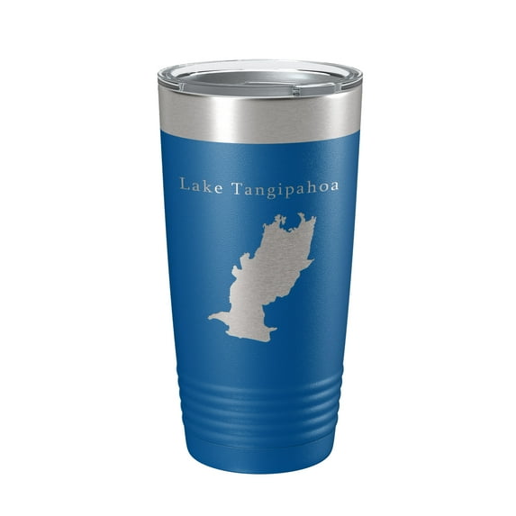 Lake Tangipahoa Map Tumbler Travel Mug Insulated Laser Engraved Coffee Cup Mississippi 20 oz Royal Blue
