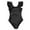 Black, variant on Povozer Girls UPF 50+ One-Piece Ruffle Front Swimsuit(Pink,12-18M)
