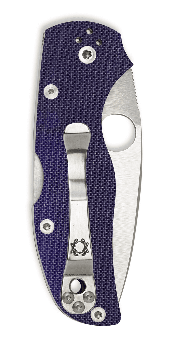 Spyderco Native 5 Folding Knife 2.95" S110V Satin Plain Blade, Blue/Purple (Blurple) G10 Handles - C41GPDBL5