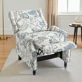 thumbnail image 6 of UIXE Recliner Chair, Upholstered Wingback Floral Pushback Armchair with Adjustable Backrest & Footrest, Comfy Accent Chair Reading Single Sofa for Small Spaces, Living Room, Bedroom, Plants Blue, 6 of 7