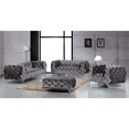 thumbnail image 2 of Meridian Furniture Mercer Gris Velours Pouf Gris, 2 of 4