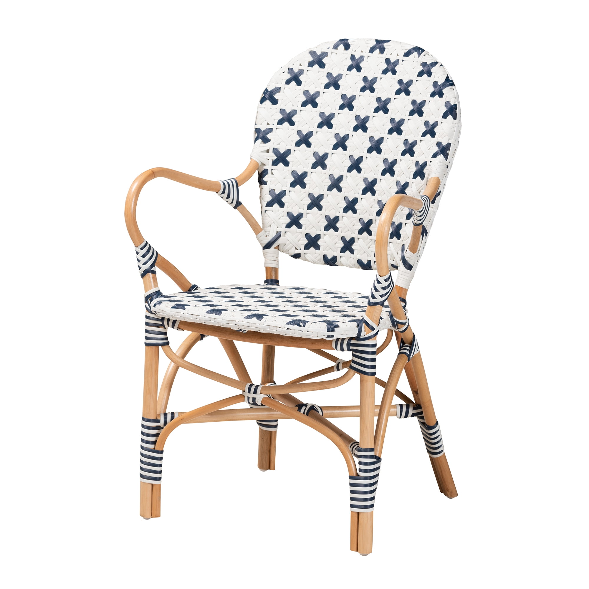 bali & pari Bryson Rattan French Provincial Dining Chair, Natural Brown