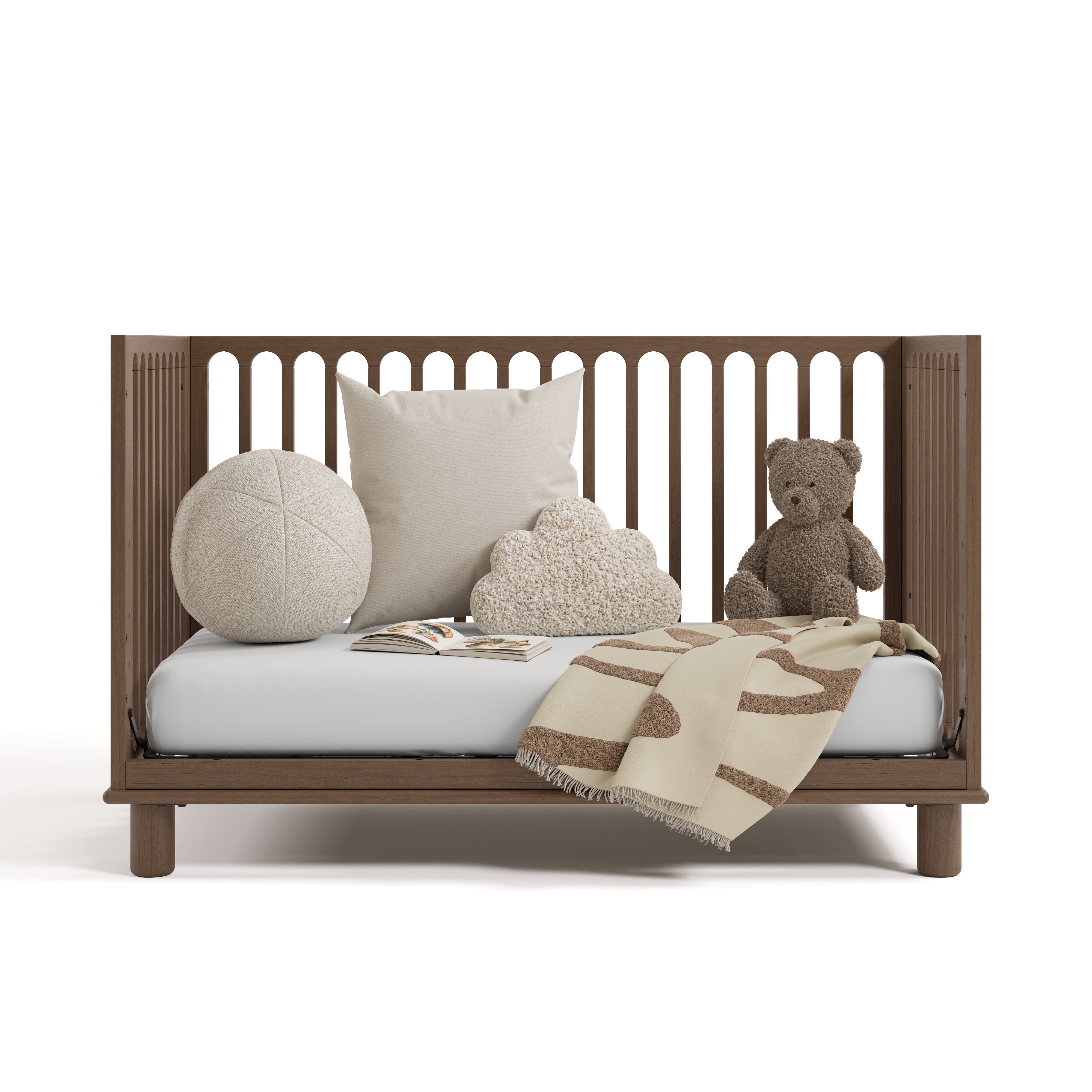Art of Nursery by Storkcraft Sicily Deluxe 3-in-1 Convertible Crib with Bonus Toddler Guardrail, Hazelnut