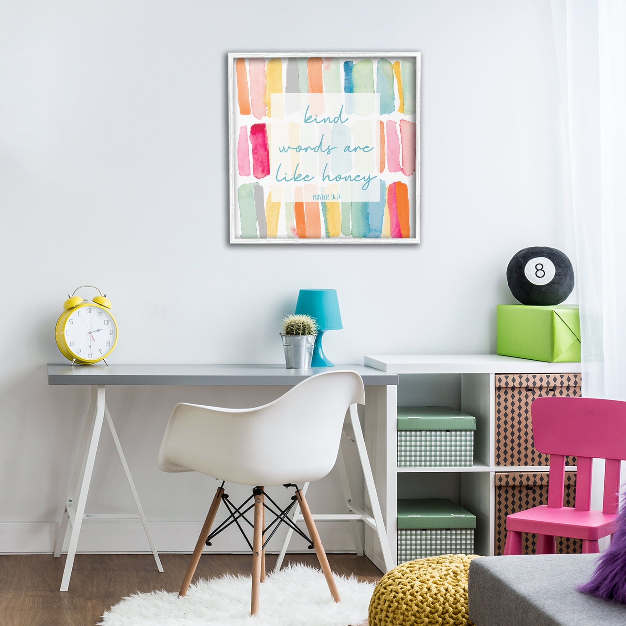 Stupell Industries Kind Words Are Like Honey White Framed Giclee Art, design by Lanie Loreth
