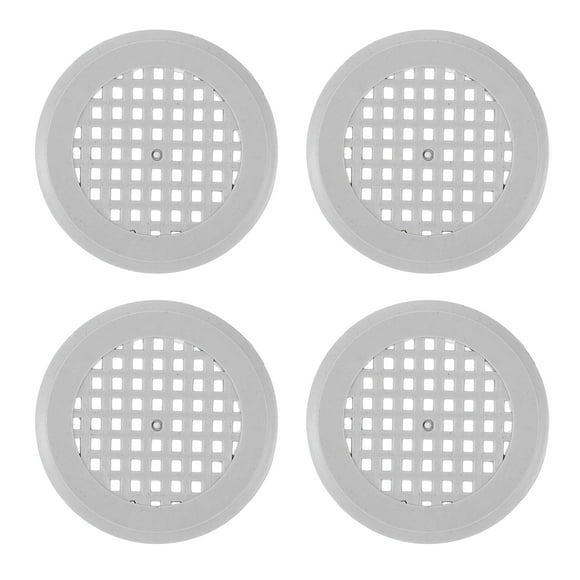 Uxcell Cubierta de Ventilación Redonda de 1.4 Pulgadas (35mm) con 4 Piezas de Malla de Plástico para Ventilación de Baño, Oficina, Hogar y Cocina, Color Gris