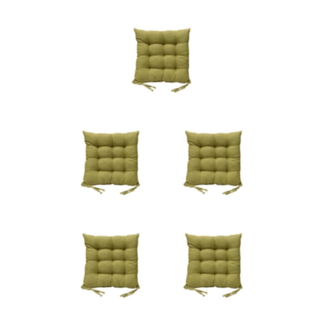 Inteprter Cojín de asiento de lino Transpirable Cuadrado Reemplazo Verano PP Algodón Unfading Home Office Sillón Cojín de sofá Estera Verde Type2 NO2