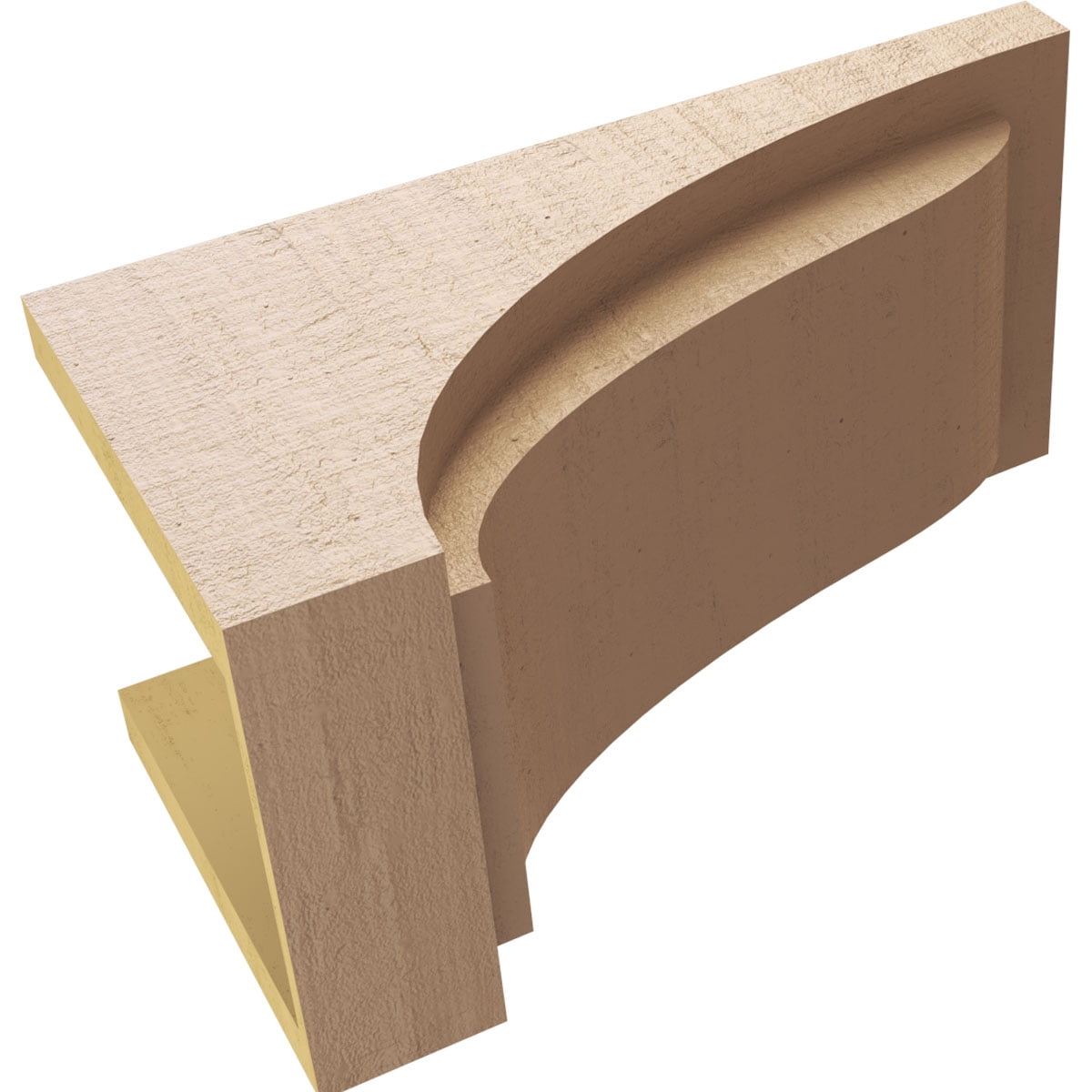8"W x 16"D x 8"H Wide Helena Rough Cedar Woodgrain TimberThane Corbel, Primed Tan