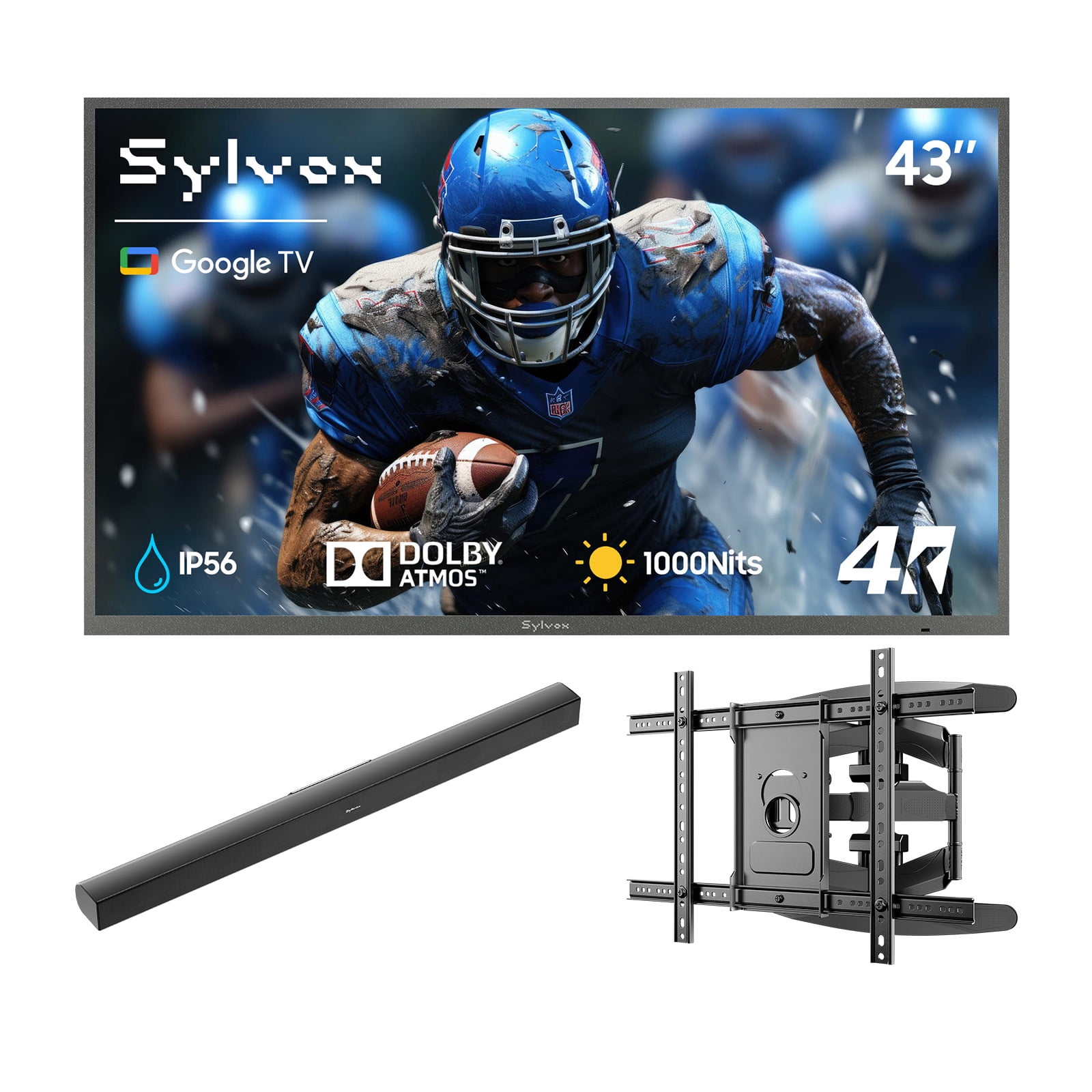 Sylvox, Outdoor Smart TV, 43 inch, 2000 Nits, 4K UHD HDR - Walmart.com