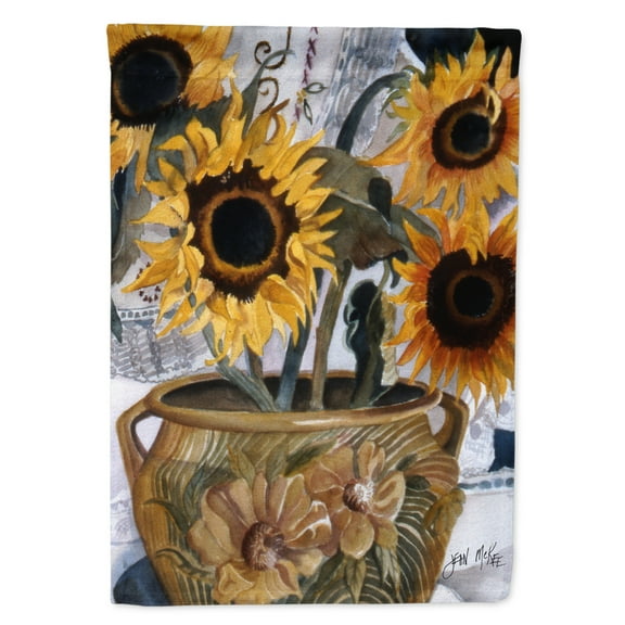 Carolines Treasures JMK1202CHF Pot of Sunflowers Flag Canvas House Size  Large multicolor