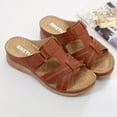 thumbnail image 5 of Leozcaa Wedge Slide Sandals for Women Comfortable Slip On Summer Platform Low Heel Walking Slip on Shoes, 5 of 7