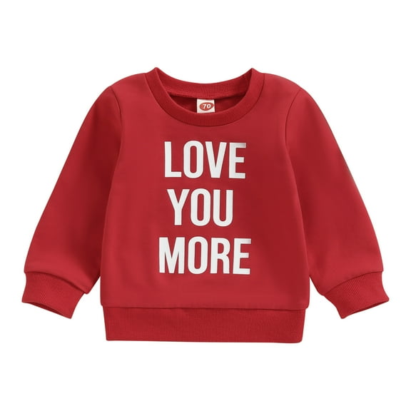Elippeo Toddler Kids Girls Boys Sweatshirt 6M 12M 18M 24M 3Y 4Y Letter Print Crew Neck Long Sleeve Pullovers Tops Autumn Winter Casual Hoodies