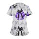 thumbnail image 5 of Fiudx Camisas de Mujer Top de Lactancia con Bolsillo y Cuello En V de Manga Corta con Estampado de Halloween para Mujer, 5 of 5