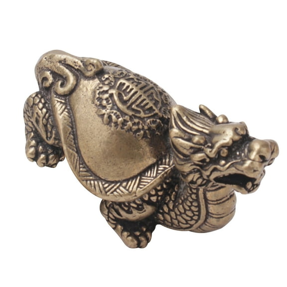 Brass Dragon Turtle Small Fengshui Statue, Home Decorations Accessories Ornament Chinese