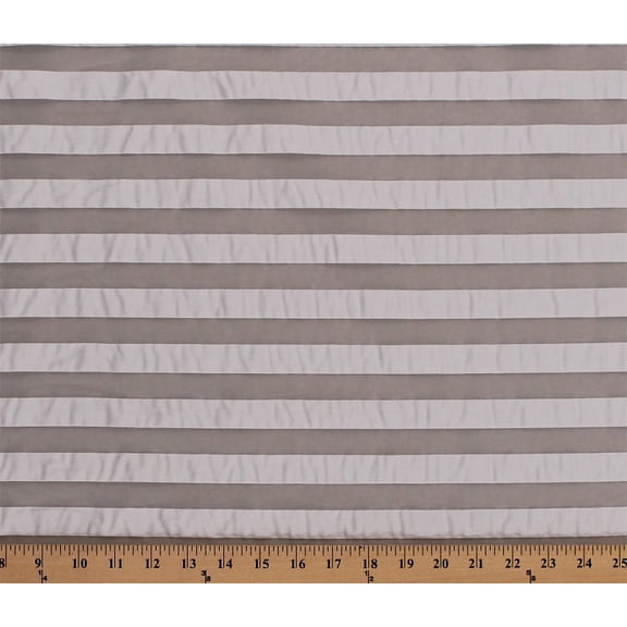 58" Off-White Sheer Shadow Stripe Bridal Fabric by the Yard (D170.45)