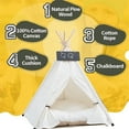 thumbnail image 3 of HQREA Puppy Teepee Pet Tent House Cat Bed Portable Teepee with Thick Cushion for Indoor, 3 of 6