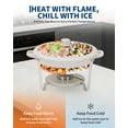 thumbnail image 2 of 5QT Round White Maifanite-Coated Chafing Dish Buffet Set of 6, Stainless Steel Food Warmer with Clear Lids for Parties Weddings Catering, 2 of 7