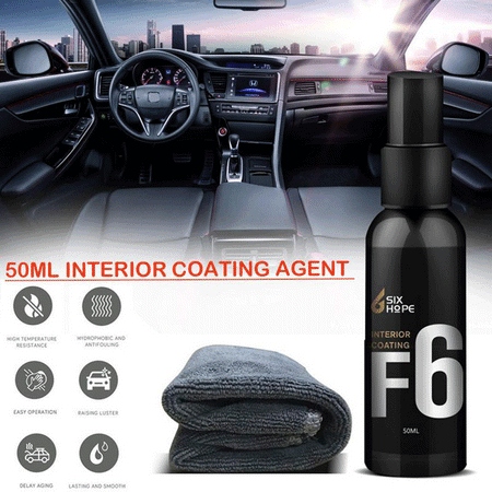 (Interior Coating) 50ML F6 Anti-Fouling Car Seat Cover Care Water Repell Interior Care Auto Interior Leather Vinyl Coating Upholstery Ceramic (Best Teflon Coating For Cars)