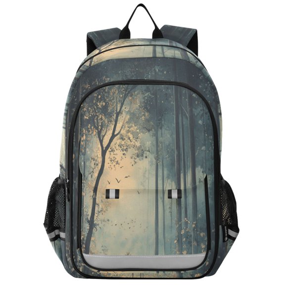 FORMRS School Backpack 17" Student Travel Bag with Laptop Compartment, Retro Forest